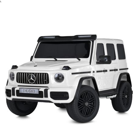 Дитячий двомісний повнопривідний електромобіль Bambi Mercedes G63, до 80 кг, білий