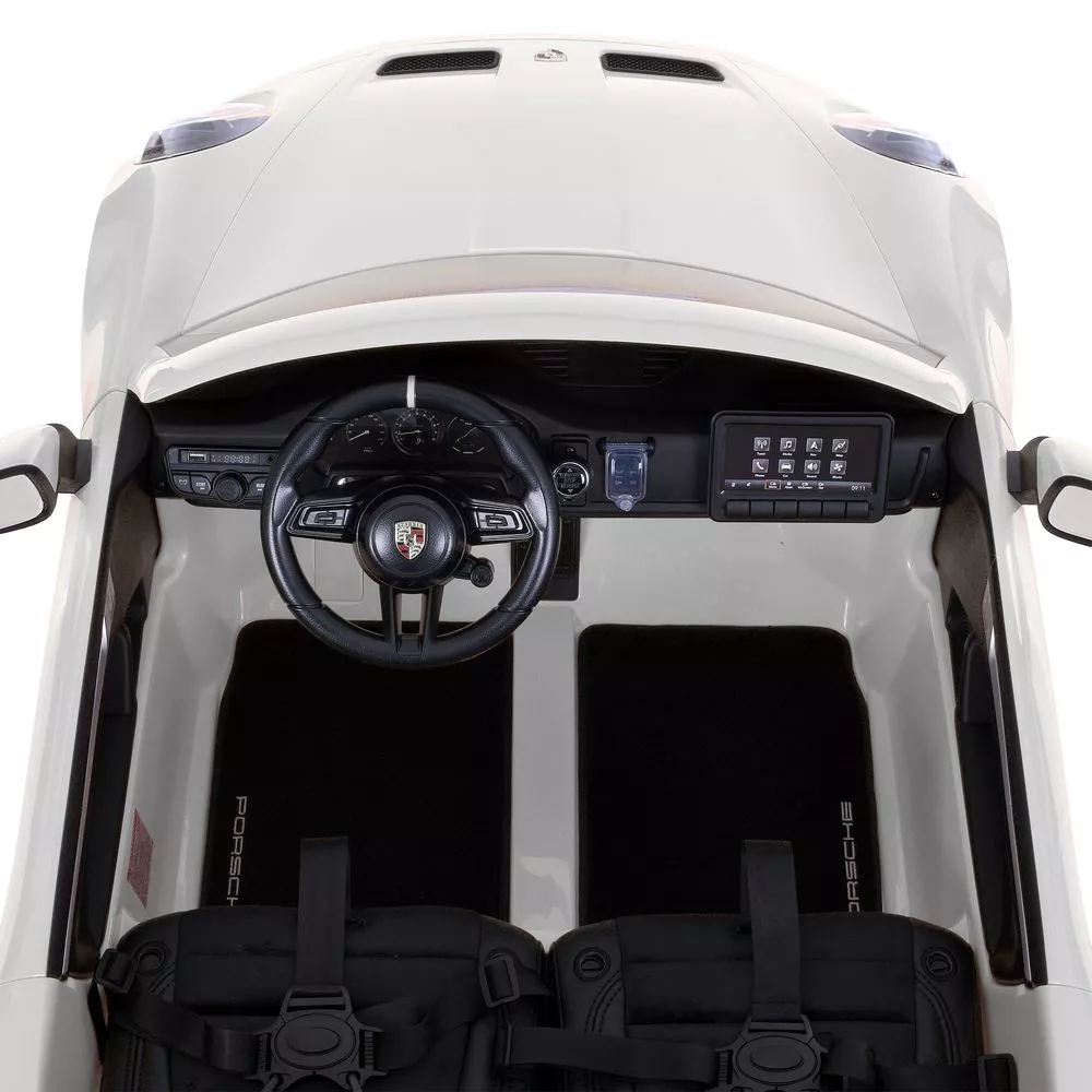 Дитячий електромобіль Bambi Porshe 911 двомісний зі спойлером, білий
