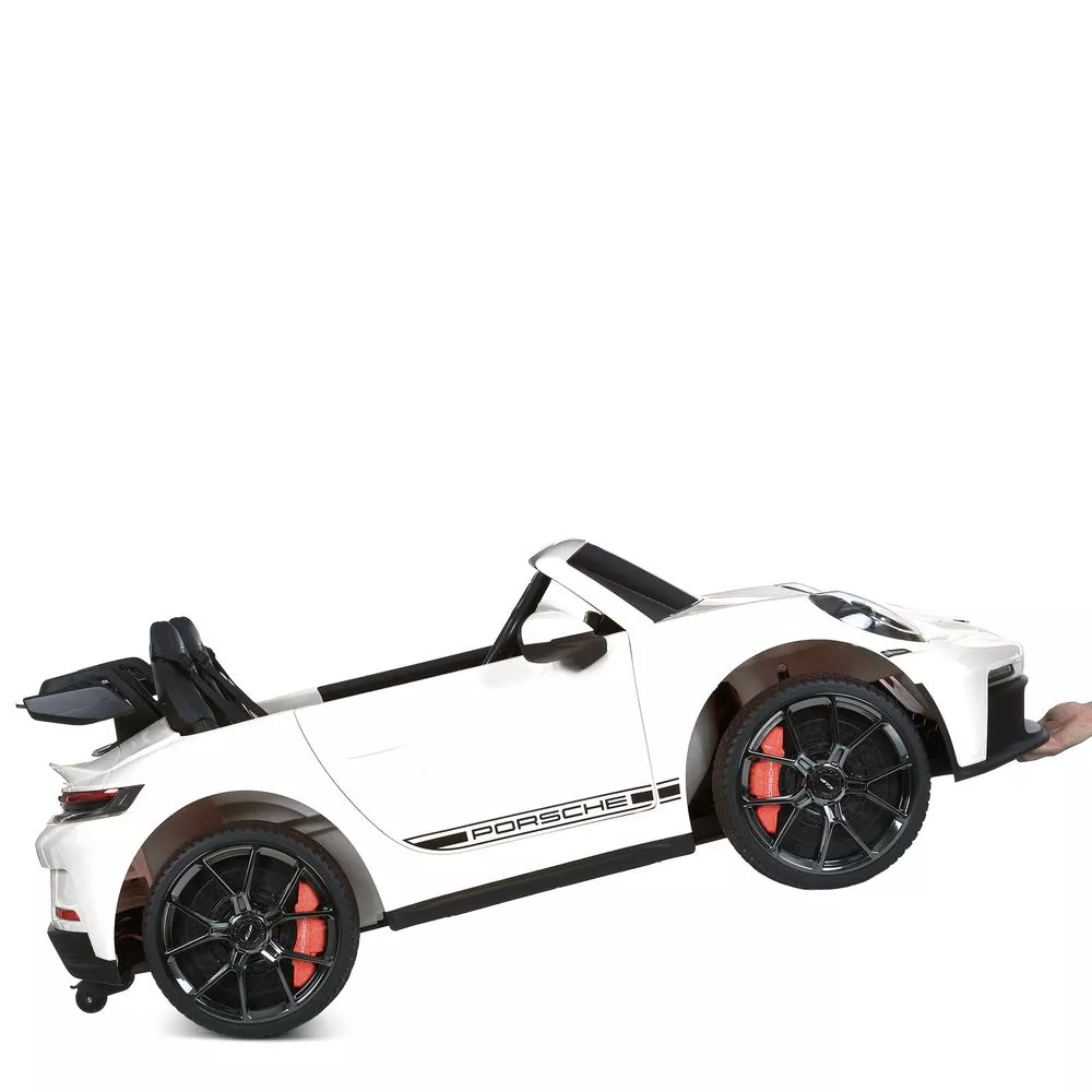 Дитячий електромобіль Bambi Porshe 911 двомісний зі спойлером, білий