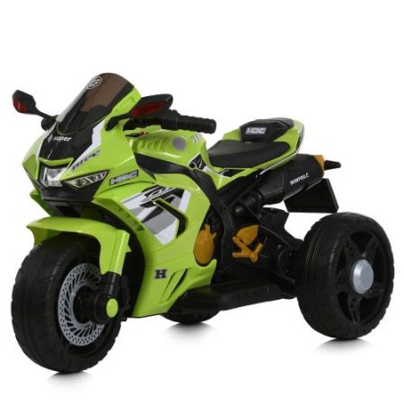 Дитячий електромотоцикл Bambi Kawasaki з трьома колесами, зелений