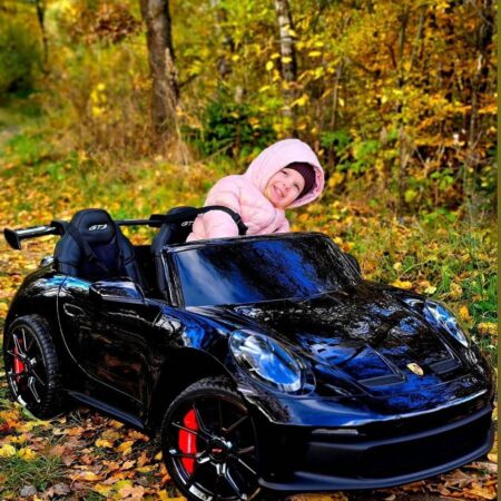 Дитячий електромобіль Bambi Porshe 911 двомісний зі спойлером, чорний