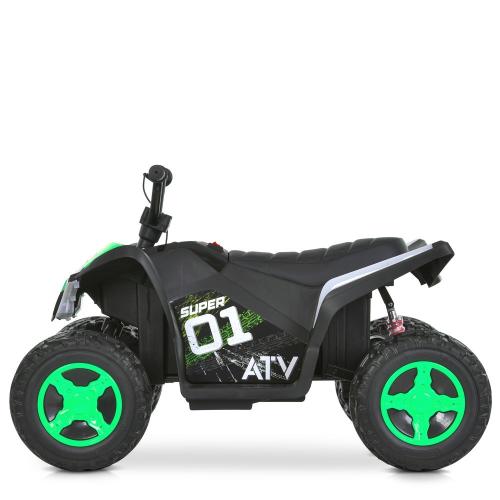 Дитячий електроквадроцикл Bambi 1 Super з ручкою для транспортування, зелений