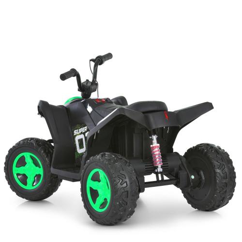Дитячий електроквадроцикл Bambi 1 Super з ручкою для транспортування, зелений