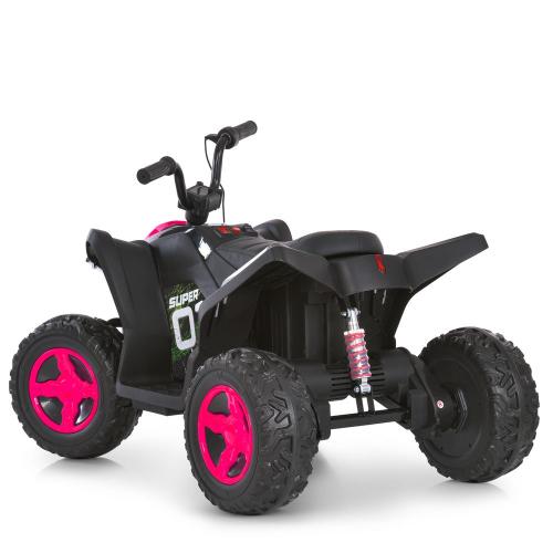 Дитячий електроквадроцикл Bambi 1 Super з ручкою для транспортування, рожевий