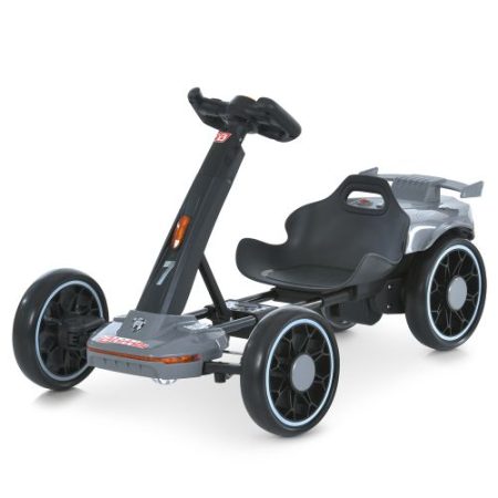 Дитячий електрокарт Bambi із пультом керування та спойлером, сірий