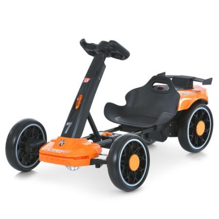 Дитячий електрокарт Bambi із пультом керування та спойлером, помаранчевий