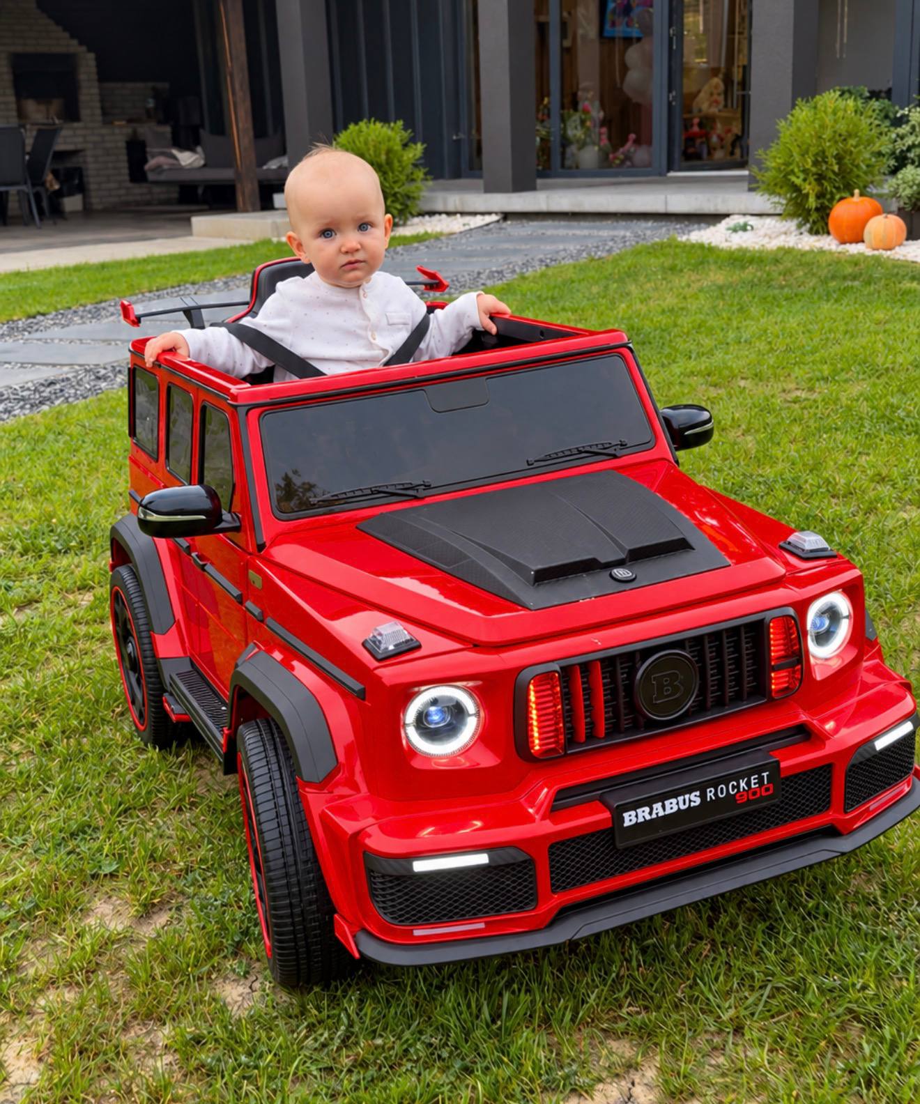 Дитячий електромобыль Bambi Mercedes G-Class зі спойлером та тюнінгом, червоний