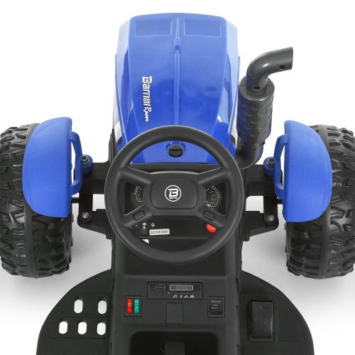 Дитячий електротрактор Bambi з причепом та пультом керування, синій