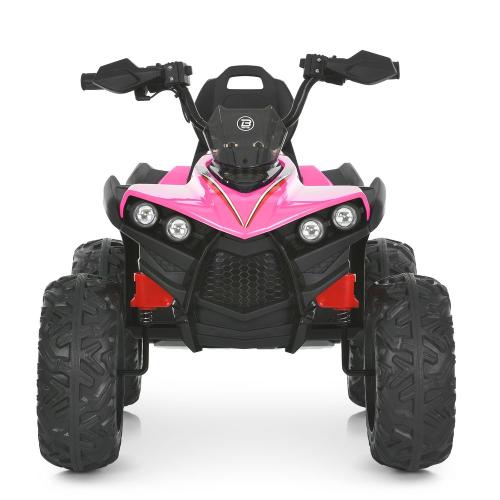 Детский электроквадроцикл Bambi с подвеской и спинкой сиденья, розовый