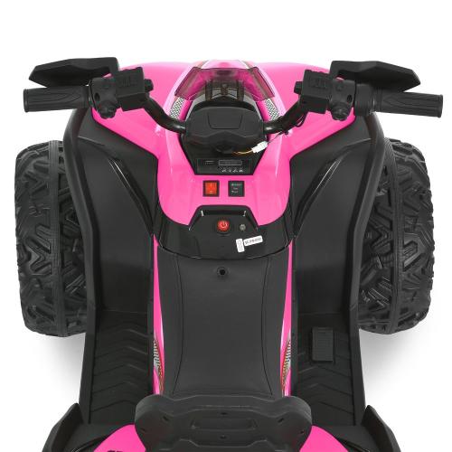 Детский электроквадроцикл Bambi с подвеской и спинкой сиденья, розовый