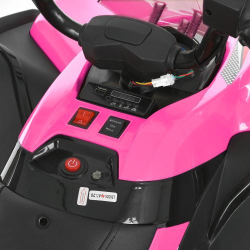 Детский электроквадроцикл Bambi с подвеской и спинкой сиденья, розовый