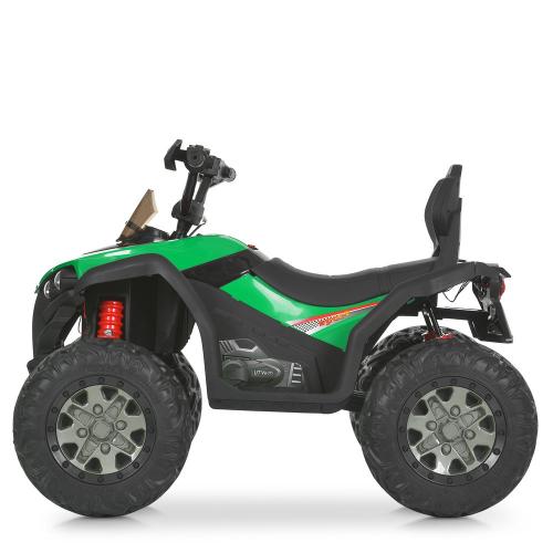 Детский электроквадроцикл Bambi с подвеской и спинкой сиденья, зеленый