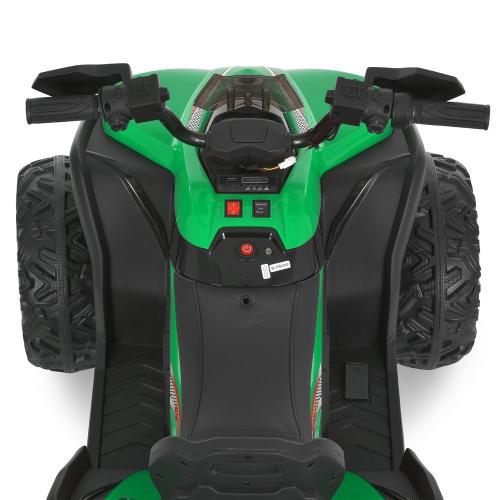 Детский электроквадроцикл Bambi с подвеской и спинкой сиденья, зеленый