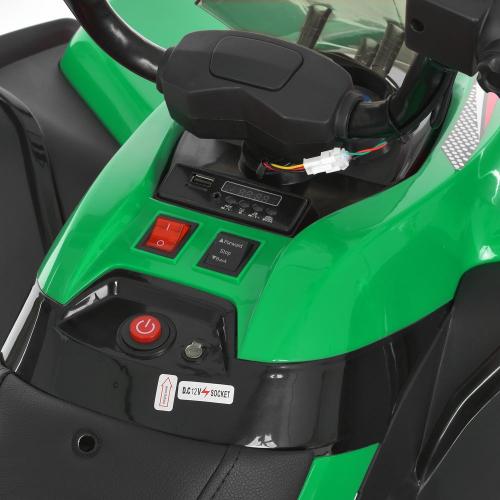 Детский электроквадроцикл Bambi с подвеской и спинкой сиденья, зеленый