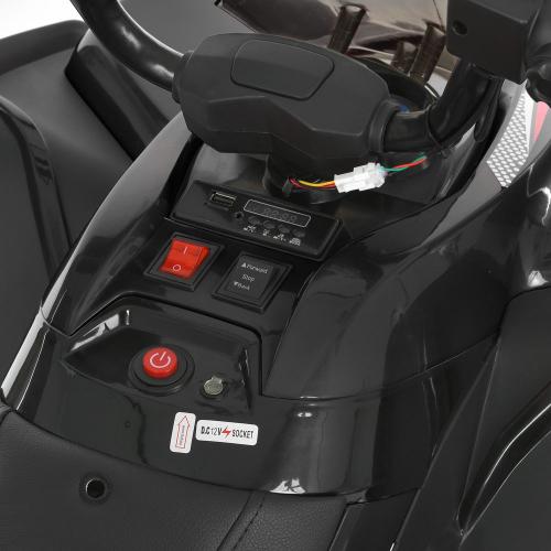 Детский электроквадроцикл Bambi с подвеской и спинкой сиденья, черный