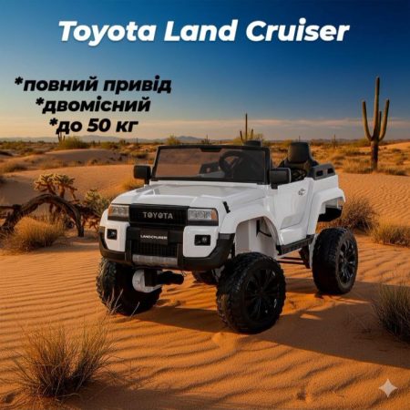 Електромобіль Джип Bambi Toyota дитячий з EVA колесами та пультом керування, білий