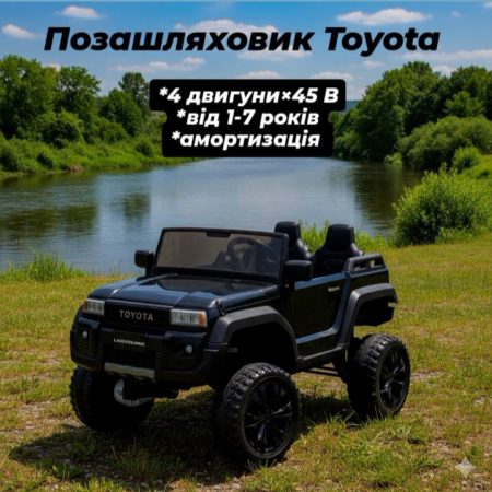Електромобіль Джип Bambi Toyota дитячий з EVA колесами та пультом керування, чорний