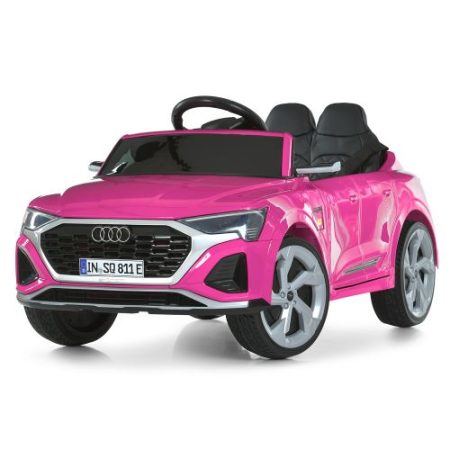 Дитячий електромобіль Bambi Audi з пультом керування та шкіряними сидіннями, рожевий