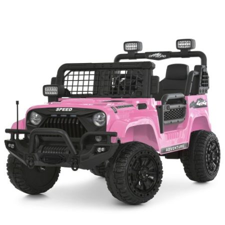 Дитячий джип Bambi двомісний з додатковими ліхтарями, рожевий