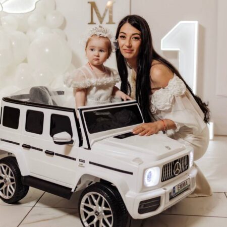 Детский электромобиль Mercedes G-Class одноместный, белый