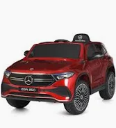 Дитячий повнопривідний електромобіль Bambi Mercedes-Benz EQA 250 з додатковими коліщатками та автофарбуванням, червоний