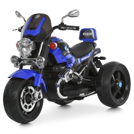 Дитячий мотоцикл Bambi Bike з дзеркалами, спинкою та EVA-колесами, синій