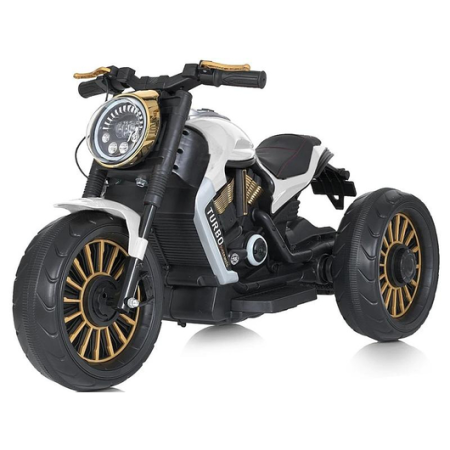 Детский электромотоцикл Bambi Retro-Motorbike TURBO Series трехколесный, белый