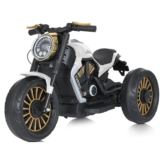 Дитячий електромотоцикл Bambi Retro-Motorbike TURBO Series триколісний, білий