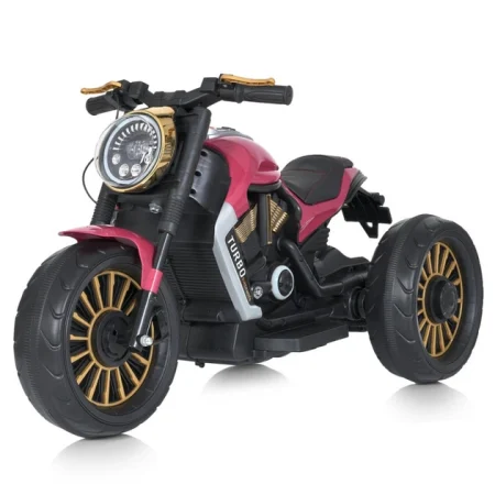 Детский электромотоцикл Bambi Retro-Motorbike TURBO Series трехколесный, розовый