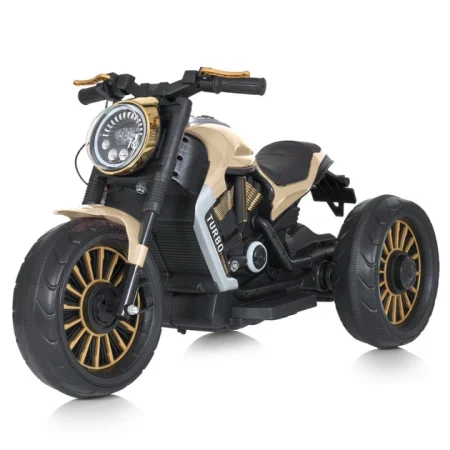 Детский электромотоцикл Bambi Retro-Motorbike TURBO Series трехколесный, бежевый