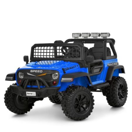 Детский электромобиль Jeep Bambi одноместный с мягким сиденьем, синий