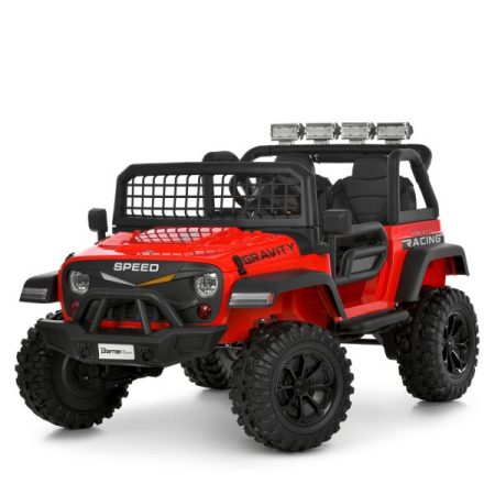 Детский электромобиль Jeep Bambi одноместный с мягким сиденьем, красный