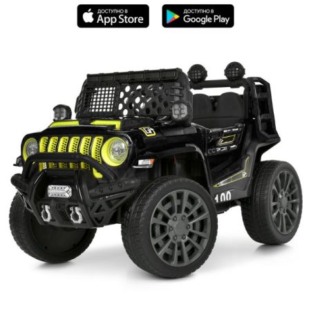 Дитячий електромобіль Jeep одномісний з пультом керування, чорний