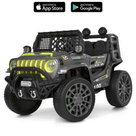 Дитячий електромобіль Jeep одномісний з пультом керування, сірий