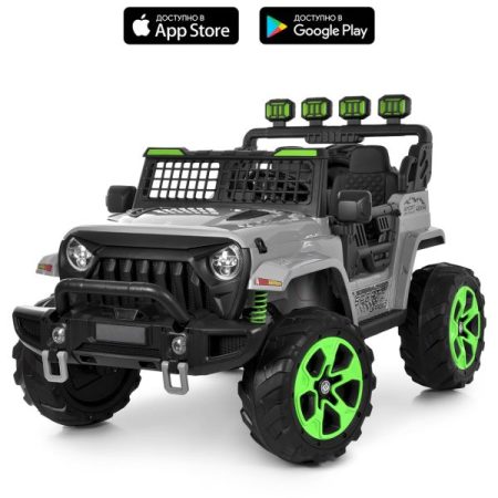 Детский электромобиль Bambi Jeep двухместный на пульте управления, серый