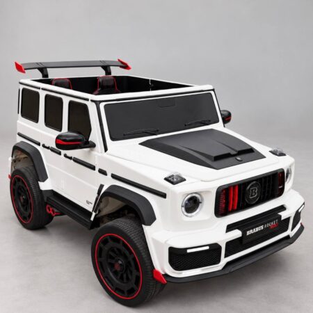 Дитячий електромобіль Bambi Mercedes Brabus зі спойлером повнопривідний, білий