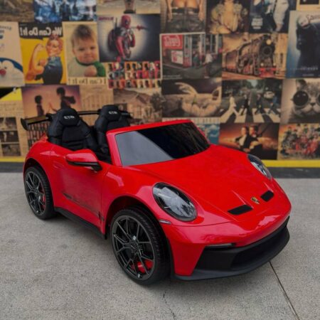 Дитячий електромобіль Bambi Porshe 911 двомісний зі спойлером, червоний