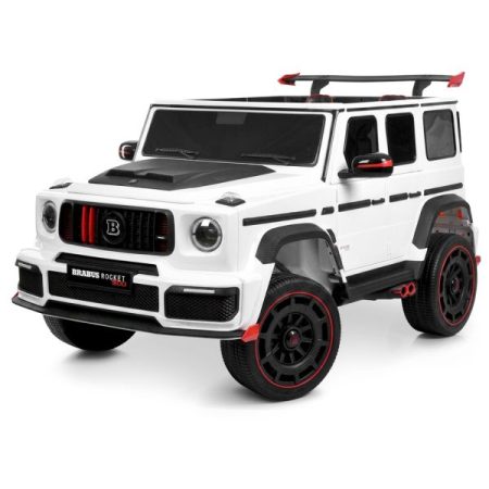 Детский электромобиль Bambi Mercedes Brabus со спойлером полноприводный, белый.