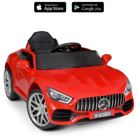 Дитячий електромобіль Bambi Mercedes AMG Exotic з ручкою для транспортування та коліщадками, червоний