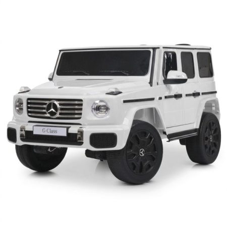 Дитячий електромобіль Bambi Mercedes G-Class з м'яким сидінням та пультом керування, білий