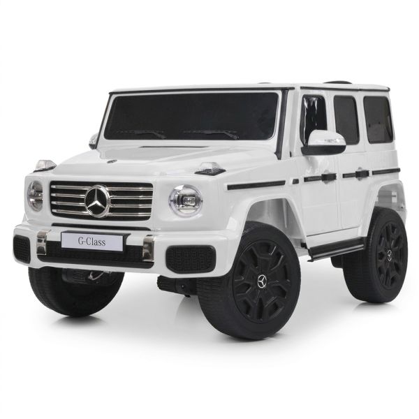 Дитячий електромобіль Bambi Mercedes G-Class з м'яким сидінням та пультом керування, білий