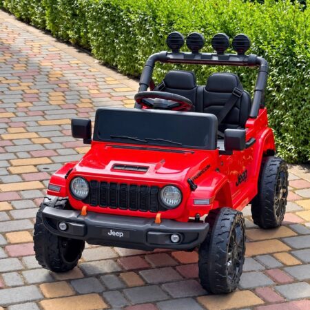 Дитячий електромобіль Jeep одномісний з EVA-колесами та пультом керування, червоний