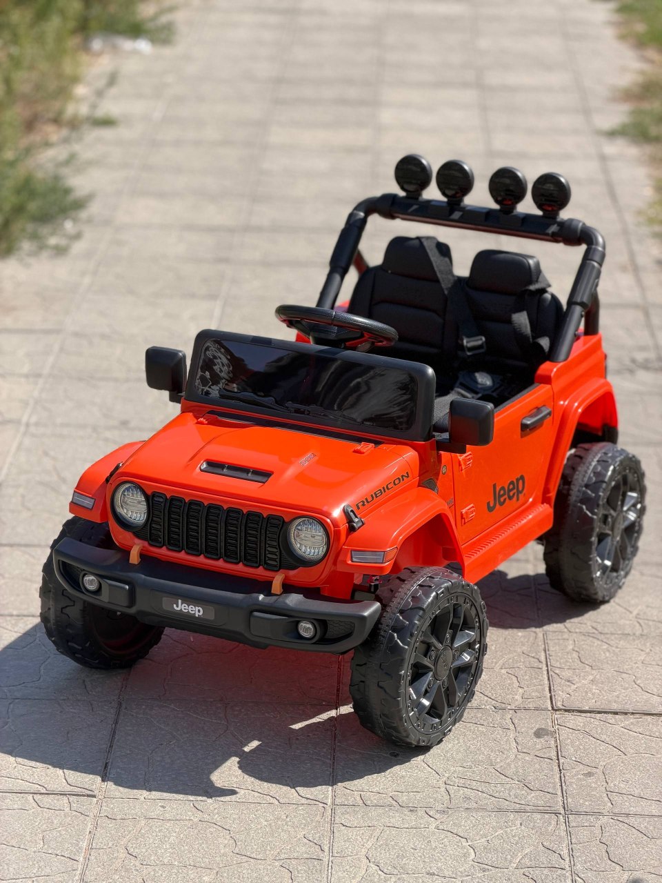 Дитячий електромобіль Jeep одномісний з EVA-колесами та пультом керування, помаранчевий