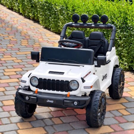 Дитячий електромобіль Jeep одномісний з EVA-колесами та пультом керування, білий