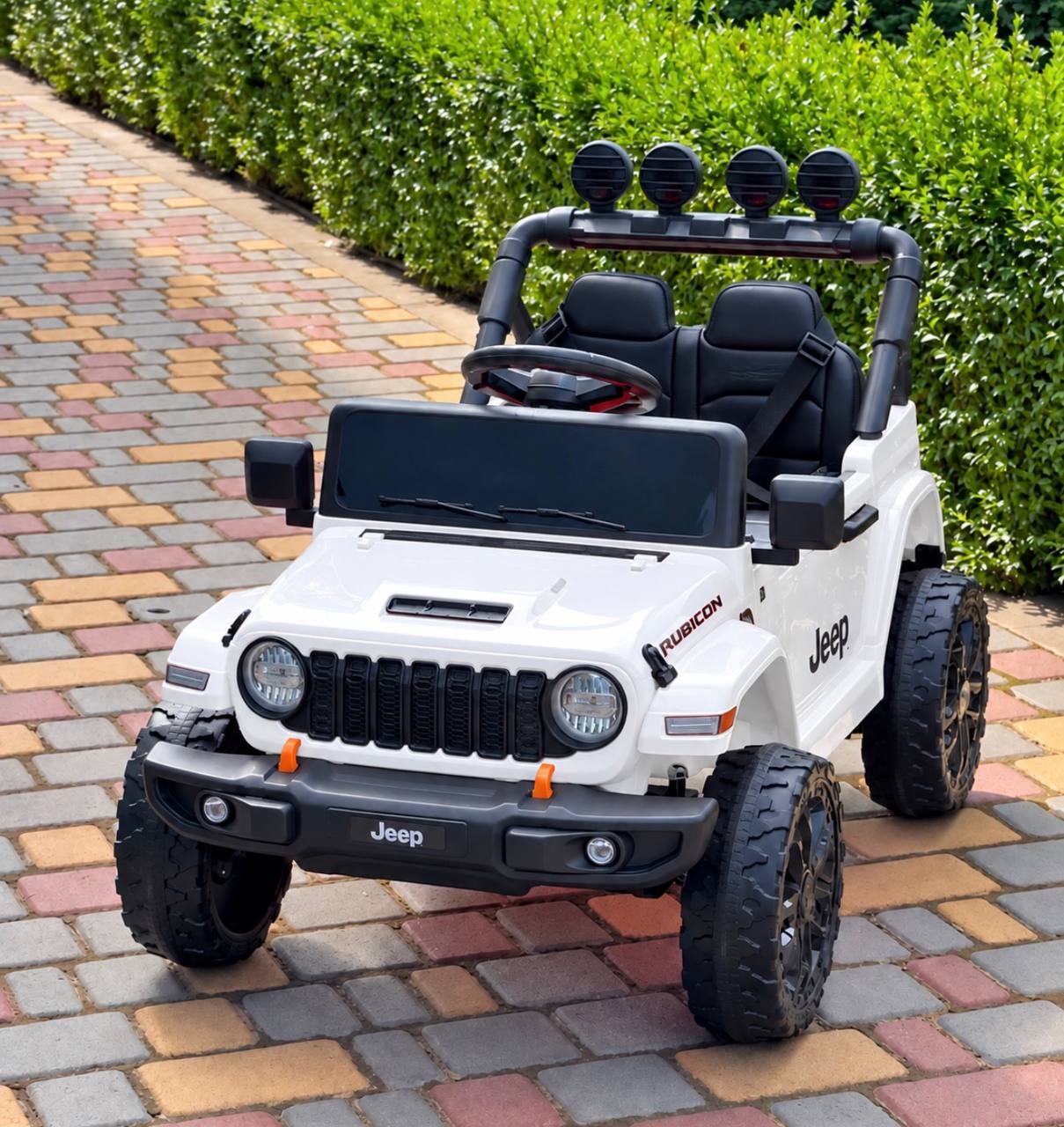 Дитячий електромобіль Jeep одномісний з EVA-колесами та пультом керування, білий