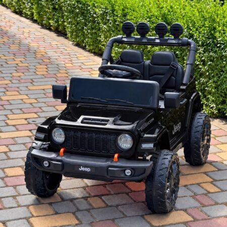 Дитячий електромобіль Jeep одномісний з EVA-колесами та пультом керування, чорний