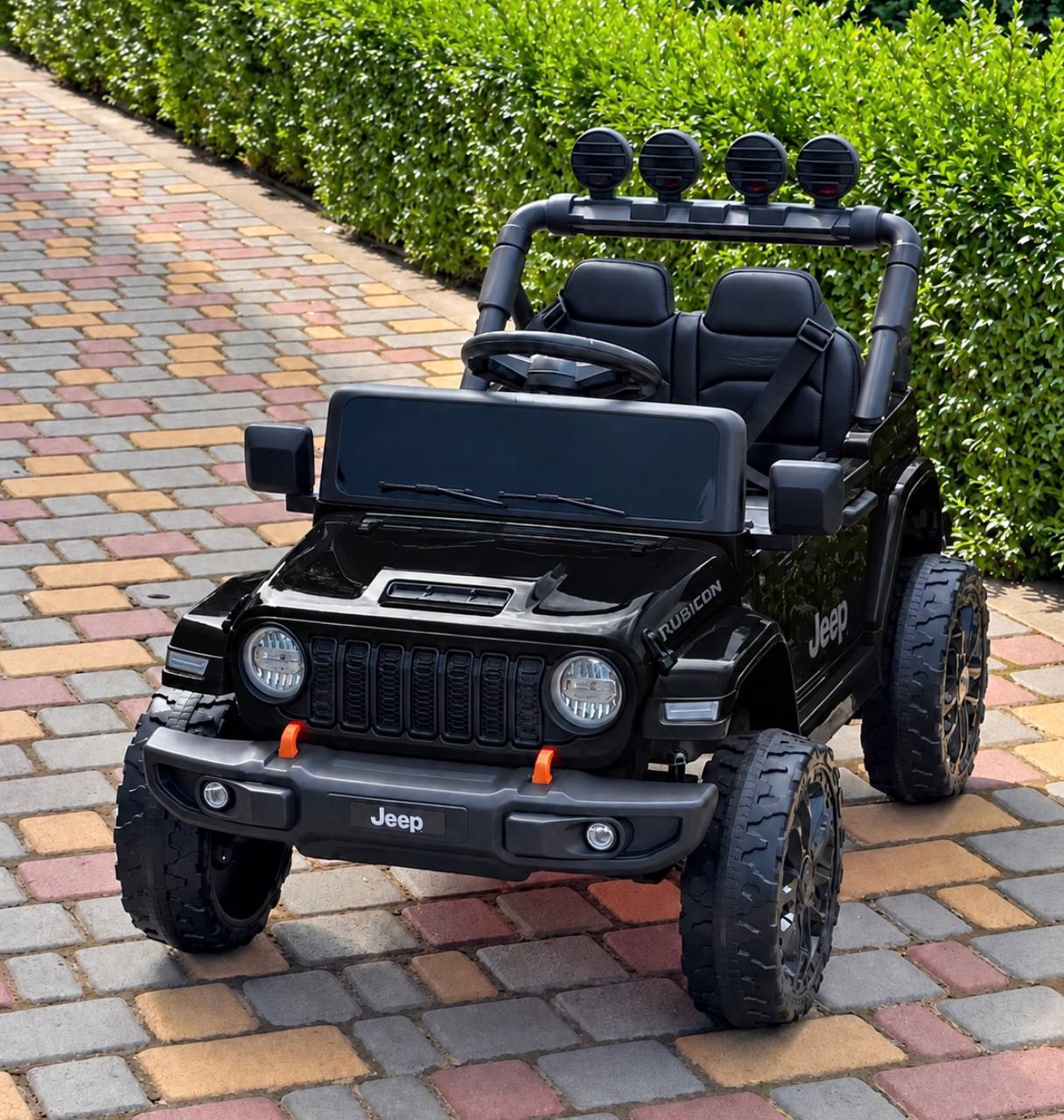 Дитячий електромобіль Jeep одномісний з EVA-колесами та пультом керування, чорний