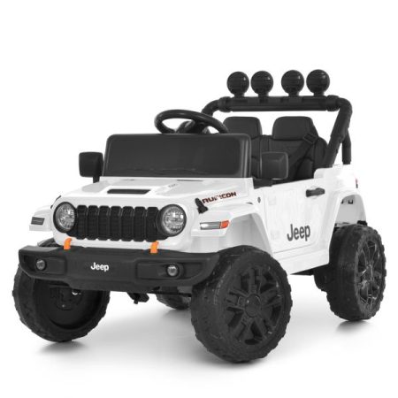 Детский электромобиль Jeep одноместный с EVA-колесами и пультом управления, белый.