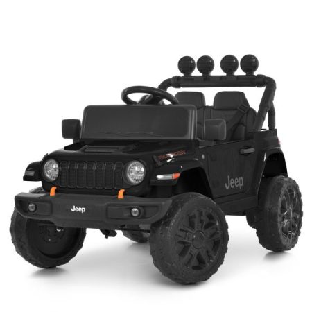 Детский электромобиль Jeep одноместный с EVA-колесами и пультом управления, черный