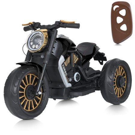 Детский электромотоцикл Bambi Retro-Motorbike TURBO Series MP3 трехколесный, черный